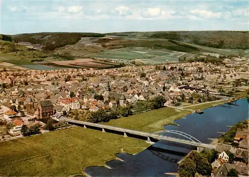 AK / Ansichtskarte  Beverungen Panorama Blick ueber die Weser