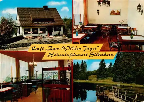 AK / Ansichtskarte  Silberborn_Holzminden_Solling Café Pension Zum wilden Jaeger Weiher