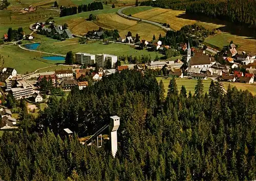 AK / Ansichtskarte  Schoenwald_Schwarzwald Fliegeraufnahme mit Sprungschanze