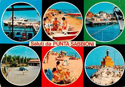 AK / Ansichtskarte 73944076 Punta_Sabbioni_Venezia_IT Schiffsanleger Strandpartien Leuchtturm Hafen