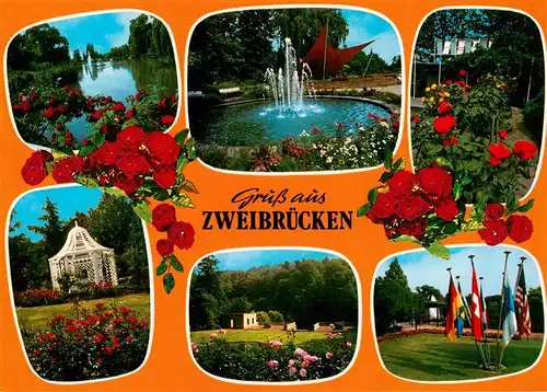 AK / Ansichtskarte 73944101 Zweibruecken_Pfalz Rosengarten Motive