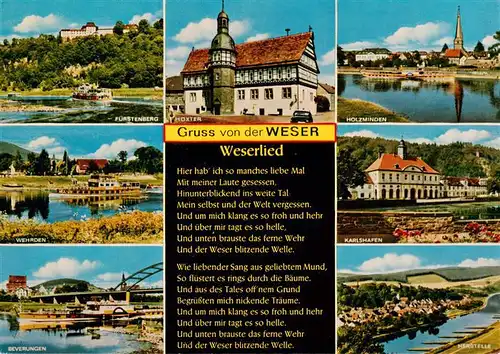 AK / Ansichtskarte 73944337 Holzminden_Weser_Niedersachsen und Umgebung Weserlied