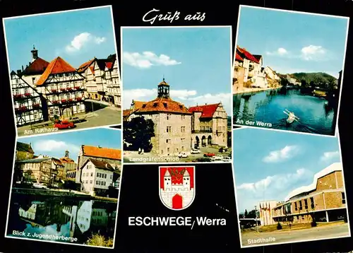 AK / Ansichtskarte 73944373 Eschwege Rathaus Jugendherberge Landgrafenschloss Werra Stadthalle