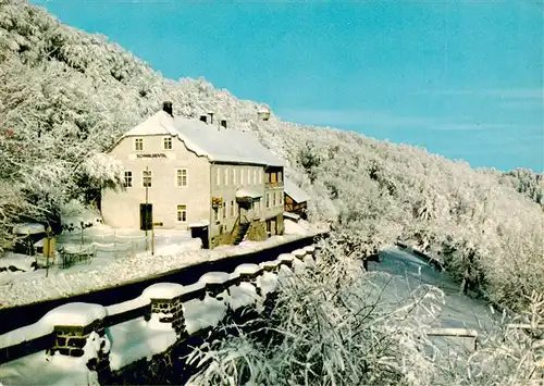 AK / Ansichtskarte  Vockerode_Eschwege Café Restaurant Schwalbental Hoher Meissner Winterpanorama