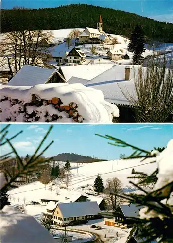 AK / Ansichtskarte  St_Roman_Wolfach Gasthaus Pension zum Adler Ortsansicht mit Kirche Winterpanorama