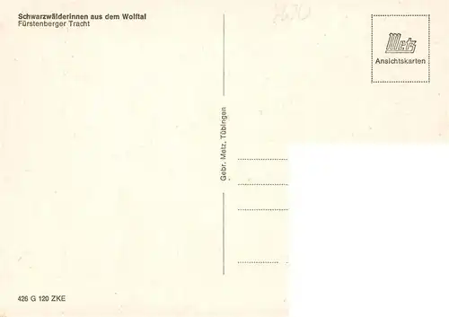 AK / Ansichtskarte  Fuerstenberg_Huefingen Schwarzwaelderinnen aus dem Wolftal Fuerstenberger Tracht