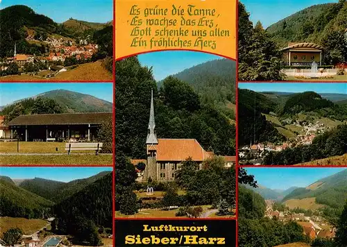 AK / Ansichtskarte 73944437 Sieber_Herzberg_am_Harz Panorama Kirche Konzertpavillon