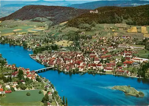 AK / Ansichtskarte  Stein_Rhein_Stein_am_Rhein_SH Fliegeraufnahme mit Burg Hohenklingen