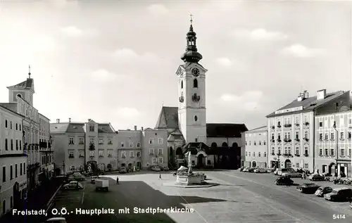 AK / Ansichtskarte  Freistadt_Muehlviertel_Oberoesterreich_AT Hauptplatz mit Stadtpfarrkirche