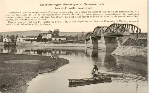 AK / Ansichtskarte  Fleurville_71_Saone-et-Loire Pont de Fleurville canal et port