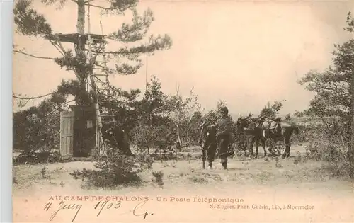 AK / Ansichtskarte  Chalons_51-sur-Marne Au Camp de Chalons Un Poste Telehonique
