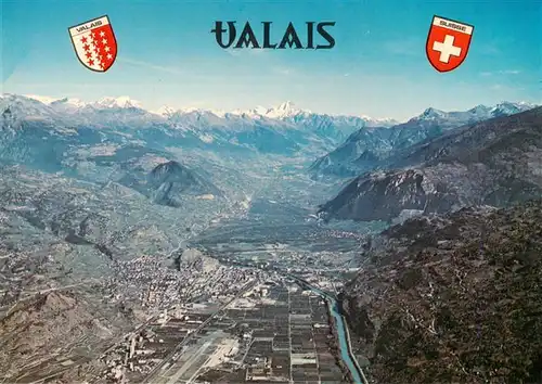 AK / Ansichtskarte  Sion__Sitten_Seduno_VS Vue sur la vallee du Rhone et la ville de Sion