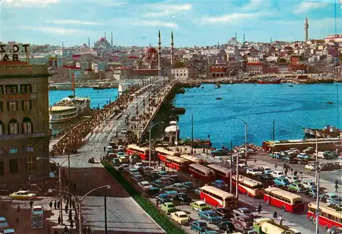 AK / Ansichtskarte 73944662 Istanbul_Constantinopel_TK Galata Bridge on the Golden Horn