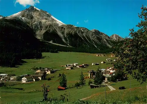 AK / Ansichtskarte  Tschierv_Tschierf_GR Muenstertal mit Piz dAint und Ofenpass