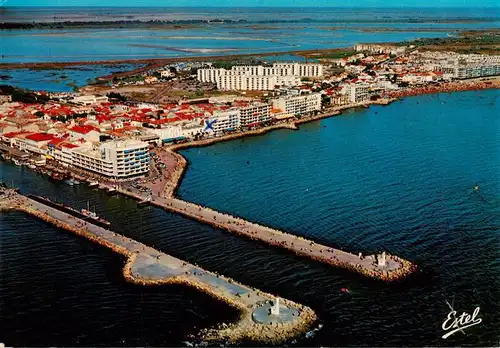 AK / Ansichtskarte  Le_Grau-du-Roi_30_Gard Vue aerienne Les jetees et lentree du port La plage Rive Gauche