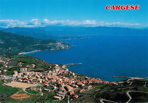 AK / Ansichtskarte  Cargese_2A_Corse-du-Sud Le typique village perche sur une petite colline dominant le magnifique golfe Vue aerienne