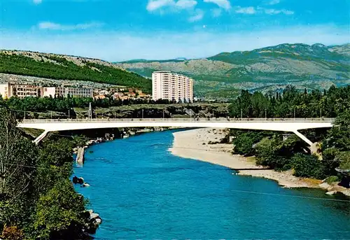 AK / Ansichtskarte  Titograd_Podgorica_Montenegro Panorama Bruecke Hochhaus