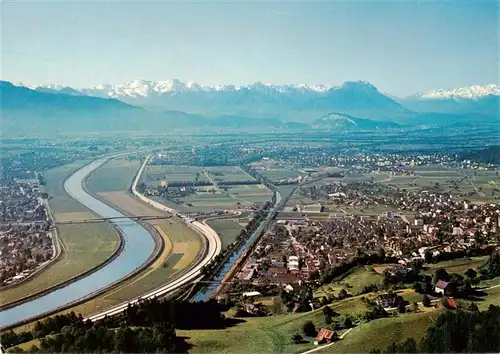 AK / Ansichtskarte  Heerbrugg_SG Widnau und Au Rheintal mit Vorarlberg Alpenpanorama