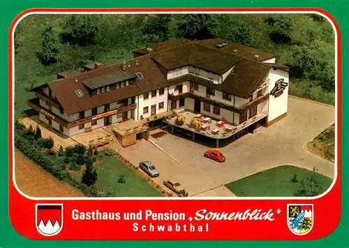 AK / Ansichtskarte 73944814 Schwabthal Gasthaus Pension Sonnenblick Fliegeraufnahme
