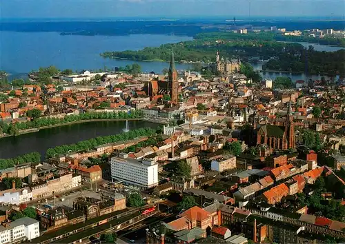 AK / Ansichtskarte 73944821 Schwerin__Mecklenburg Altstadt Paulskirche Pfaffenteich Dom und Schloss