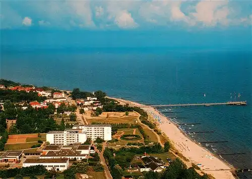 AK / Ansichtskarte 73944824 Kuehlungsborn_Ostseebad Fliegeraufnahme mit OT Ost und Seebruecke