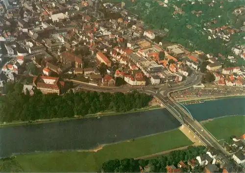 AK / Ansichtskarte 73944843 Minden__Westfalen_Weser Stadteingang mit Zentrum