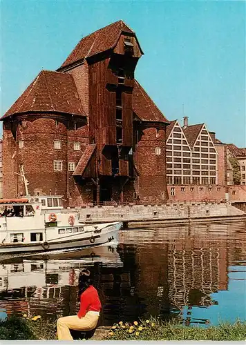 AK / Ansichtskarte 73944891 Gdansk_Danzig_PL Zuraw brama miejska z drewnianym dzwigiem portowym 