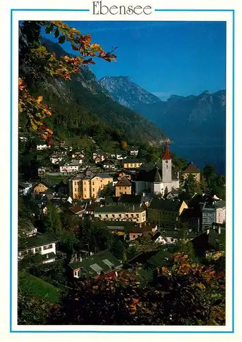 AK / Ansichtskarte  Ebensee_Oberoesterreich_AT Panorama Blick vom Kalvarienberg im Hintergrund der Traunstein