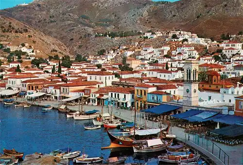 AK / Ansichtskarte  Hydra_Ydra_Hidra_Idra_Greece Teilansicht Hafen und Stadt