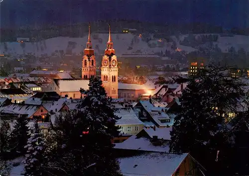 AK / Ansichtskarte  Winterthur__ZH Blick vom Heiligenberg auf die Altstadt Nachtaufnahme