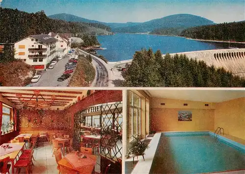 AK / Ansichtskarte 73945057 Schwarzenbachtalsperre Panorama Hotel Restaurant Hallenbad