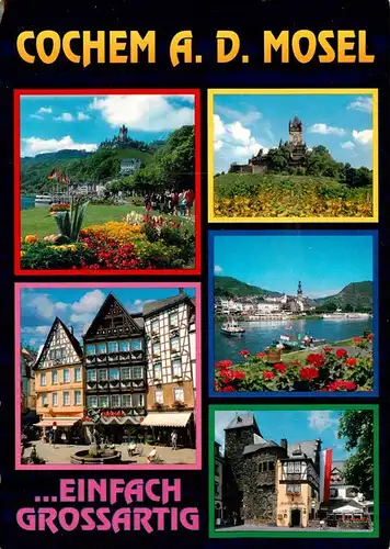 AK / Ansichtskarte 73945069 Cochem_Kochem_Mosel Teilansichten Altstadt Fachwerkhaeuser Promenade Parkanlagen Reichsburg