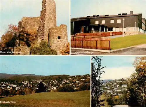 AK / Ansichtskarte  Windeck__Sieg Burgruine Jugendherberge Teilansicht Rosbach