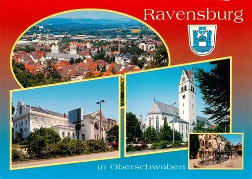 AK / Ansichtskarte  Ravensburg__Wuerttemberg Stadtpanorama Kirche Zentrum