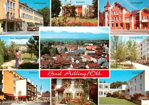 AK / Ansichtskarte  Bad_Aibling Ludwigsbad Sanatorium Wendelstein Rathaus Kurhaus Johannisbad Rheumaklinik Ghersburg Kurklinik Stadtpanorama Alpen