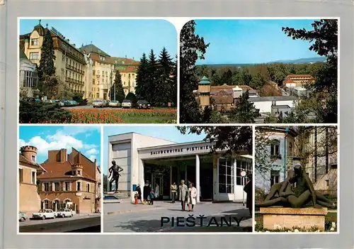 AK / Ansichtskarte  Piestany_Pistian_Poestyen_SK Teilansichten Denkmal Portal Kolonnadenbruecke