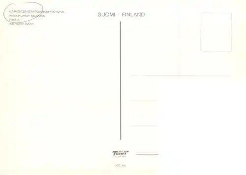 AK / Ansichtskarte  Karigasniemi_Utsjoki_Lappland_Suomi Ailigastunturi taustalle Kirkko Vaelimaeen baari