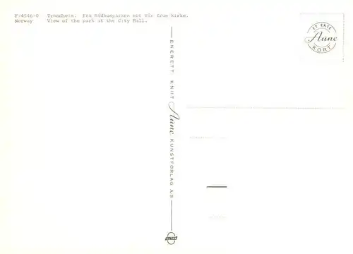 AK / Ansichtskarte  Trondheim_Trondhjem_Norge Fra Radhusparken mot ar frue kirke