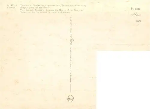 AK / Ansichtskarte  Trondheim_Trondhjem_Norge Utsikt mot elgeseter bro Studentersamfunnet og Norges Tekniske Hogskole