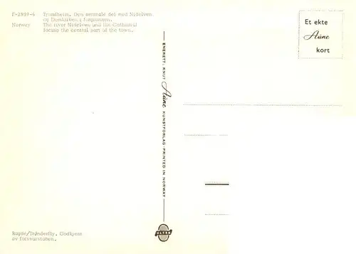 AK / Ansichtskarte  Trondheim_Trondhjem_Norge Den sentrale del med Nidelven og Domkirken i forgrunnen