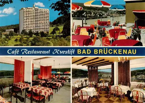 AK / Ansichtskarte 73945261 Bad_Brueckenau Cafe Restaurant Kurstift Terrasse Gastraeume