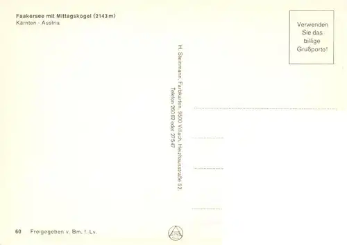 AK / Ansichtskarte  Faakersee_Kaernten_AT Fliegeraufnahme mit Mittagskogel