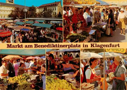 AK / Ansichtskarte  Klagenfurt_Woerthersee_AT Markt am Benediktinerplatz Teilansichten