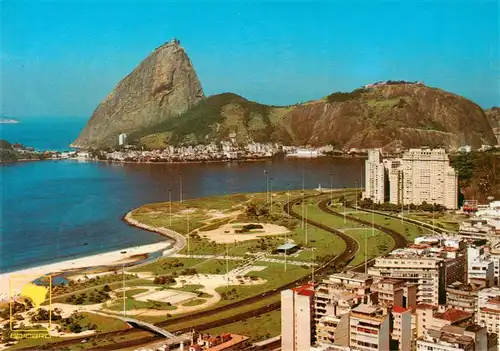AK / Ansichtskarte 73945298 Rio_de_Janeiro_Brazil Aereal View of the Flamengo Embarkment an the Sugar Leaf