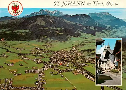 AK / Ansichtskarte  St_Johann_Tirol Fliegeraufnahme mit Loferer und Leoganger Steinberge