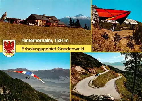 AK / Ansichtskarte 73945307 Gnadenwald_Tirol_AT Hinterhornalm Drachenfliger Serpentinen