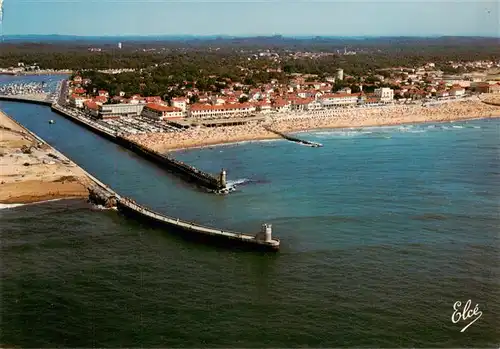 AK / Ansichtskarte  Capbreton Grande Plage Entrée du port vue aérienne