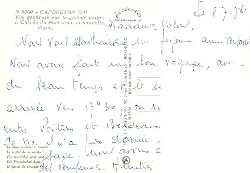 AK / Ansichtskarte  Capbreton Grande Plage Entrée du port vue aérienne