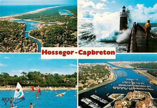 AK / Ansichtskarte  Hossegor_Soorts-Hossegor_40_Landes Luftaufnahmen Hafen Leuchtturm Mole Surfen