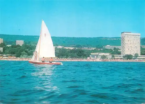 AK / Ansichtskarte  Slatni_Pjasazi_BG Ansicht vom Meer aus Strand Hotel Segeln